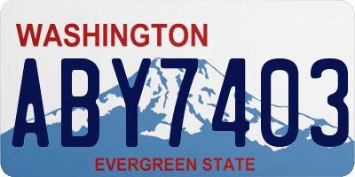WA license plate ABY7403