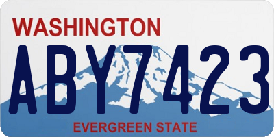 WA license plate ABY7423