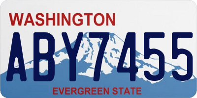 WA license plate ABY7455