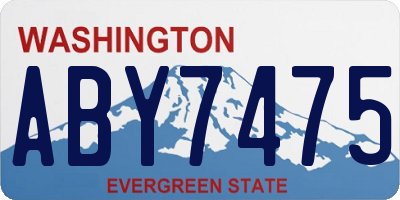WA license plate ABY7475