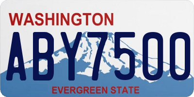WA license plate ABY7500