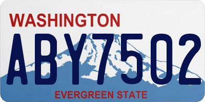 WA license plate ABY7502