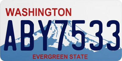 WA license plate ABY7533