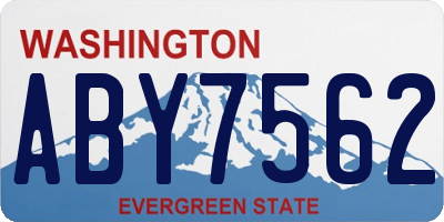 WA license plate ABY7562