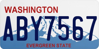 WA license plate ABY7567