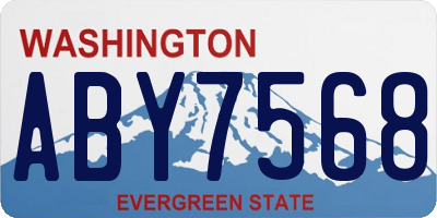WA license plate ABY7568