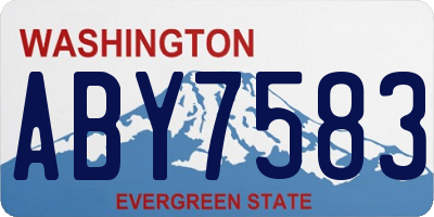 WA license plate ABY7583