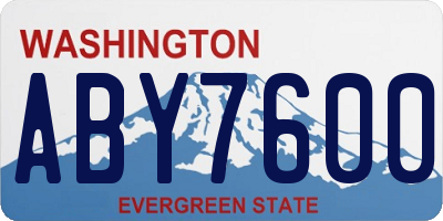 WA license plate ABY7600