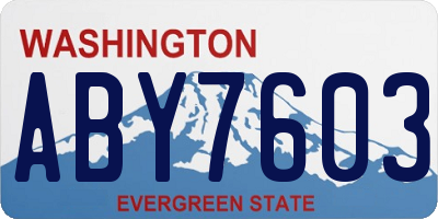 WA license plate ABY7603