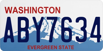 WA license plate ABY7634