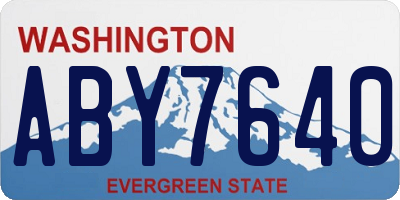 WA license plate ABY7640