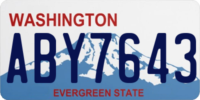 WA license plate ABY7643