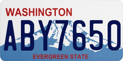 WA license plate ABY7650