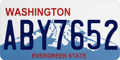 WA license plate ABY7652
