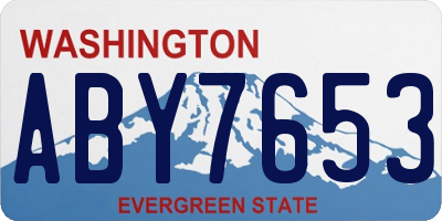 WA license plate ABY7653