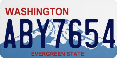 WA license plate ABY7654