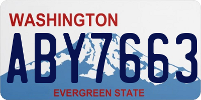WA license plate ABY7663