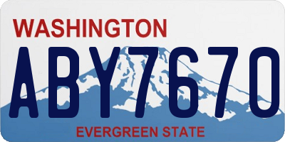 WA license plate ABY7670