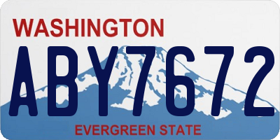 WA license plate ABY7672