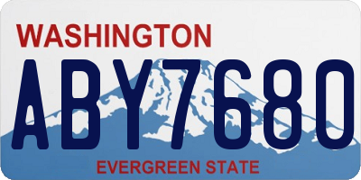 WA license plate ABY7680