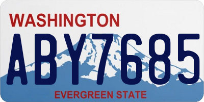 WA license plate ABY7685