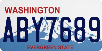 WA license plate ABY7689