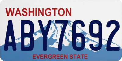 WA license plate ABY7692