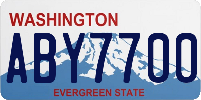 WA license plate ABY7700