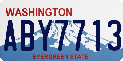 WA license plate ABY7713