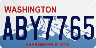 WA license plate ABY7765