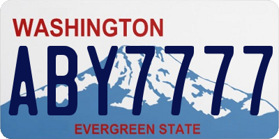 WA license plate ABY7777