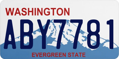 WA license plate ABY7781