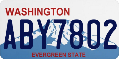 WA license plate ABY7802
