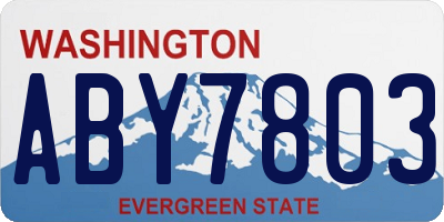 WA license plate ABY7803