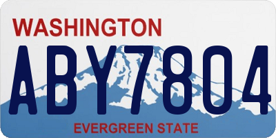 WA license plate ABY7804
