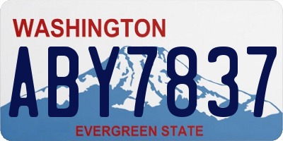 WA license plate ABY7837