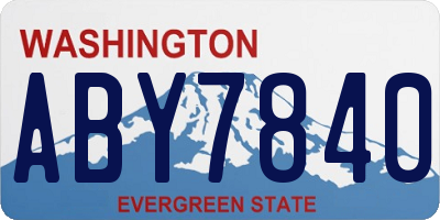 WA license plate ABY7840
