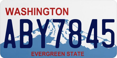 WA license plate ABY7845