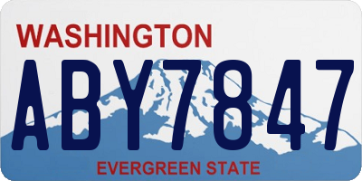 WA license plate ABY7847