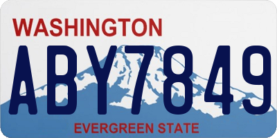 WA license plate ABY7849
