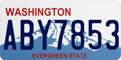 WA license plate ABY7853