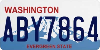 WA license plate ABY7864