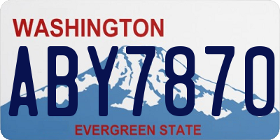 WA license plate ABY7870