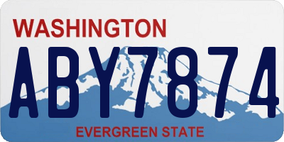 WA license plate ABY7874