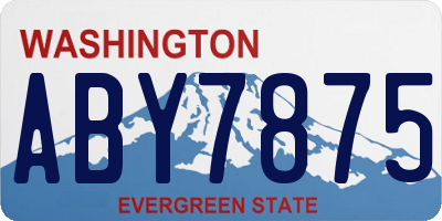 WA license plate ABY7875