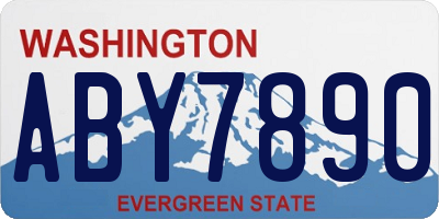 WA license plate ABY7890