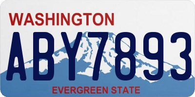 WA license plate ABY7893