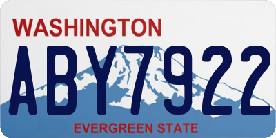 WA license plate ABY7922