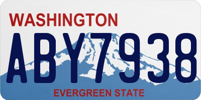 WA license plate ABY7938
