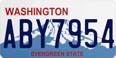 WA license plate ABY7954